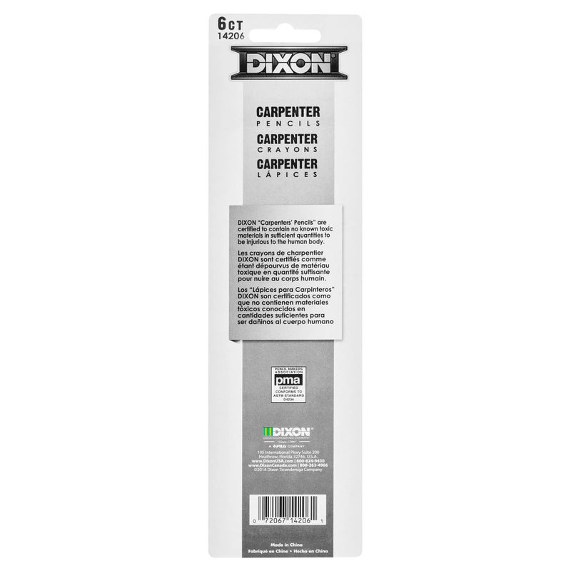 DIXON Industrial Carpenter Pencils, Medium, Black and Silver, 6-Pack, (14206) - Image 4